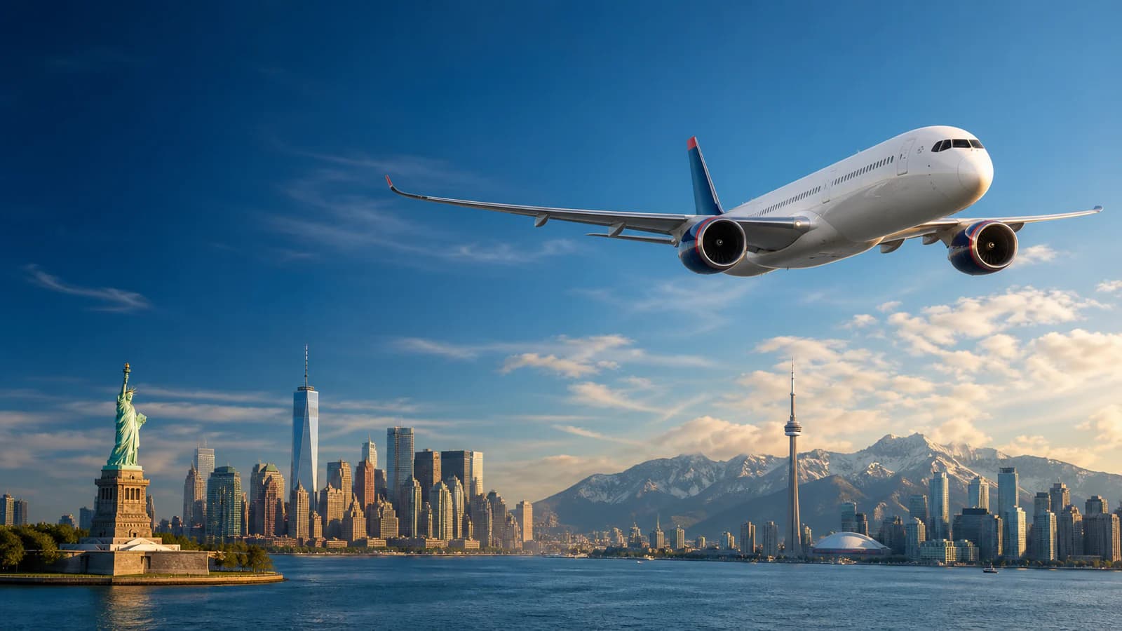 Máy bay đường dài trên hành trình từ Việt Nam đến Mỹ và Canada